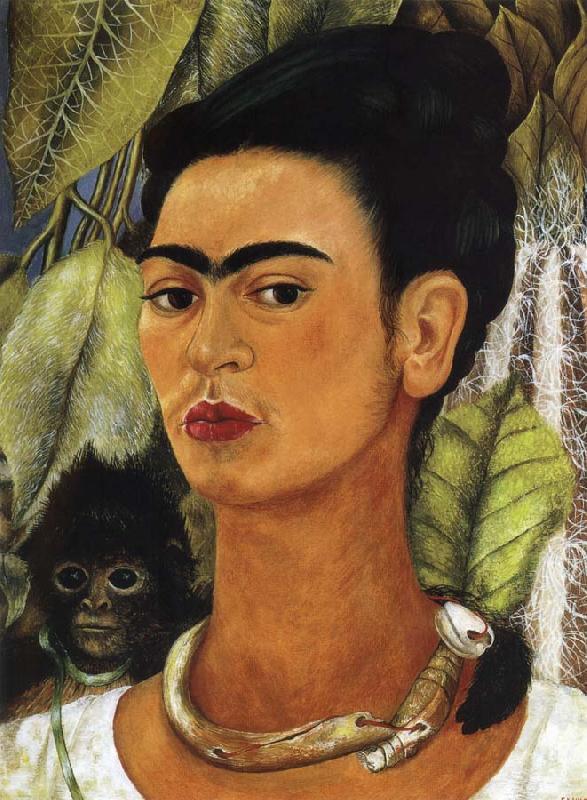 Frida Kahlo The Portrait of monkey and i